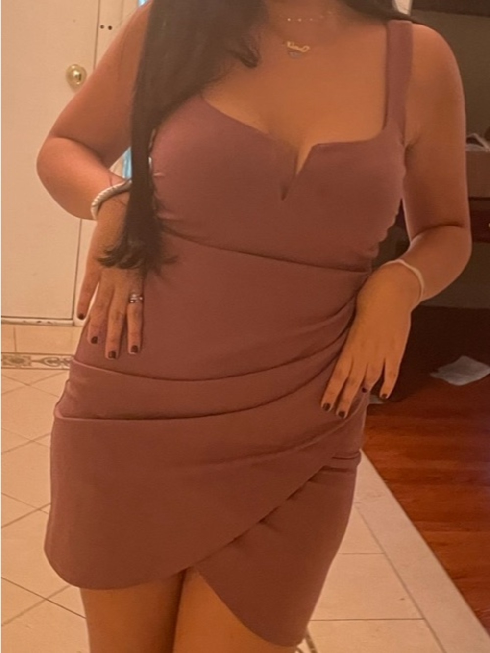 Sleeveless Mauve Bodycon Mini Dress - Women